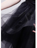 One Shoulder Black Lace Tulle Amazing Bridesmaid Dress